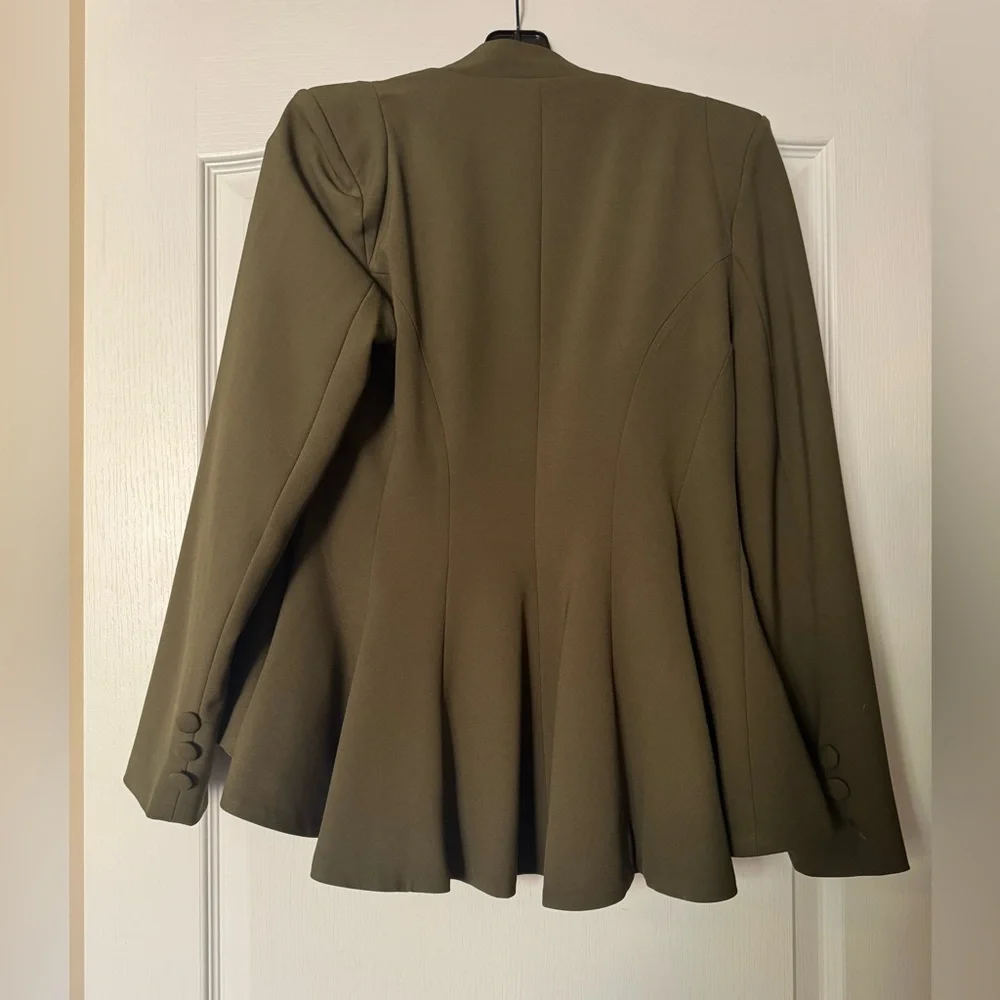 LookBook Store | Olive Green Asymmetrical Blazer - Picture 7 of 11